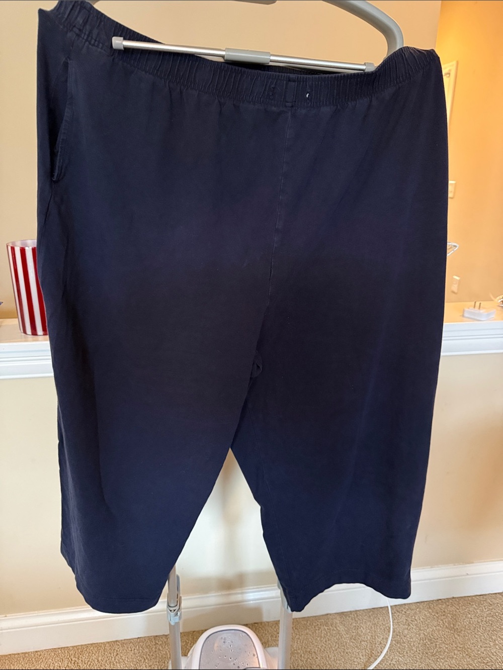 Karen Scott Navy Elastic Waist Pants